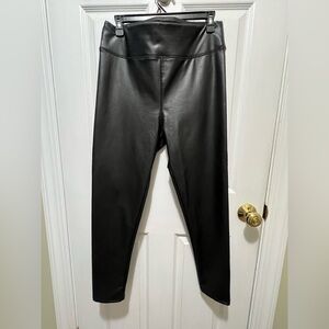 White Birch Black Faux Leather Pants